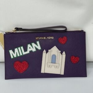 Michael Kors Purple Milan Wristlet Clutch